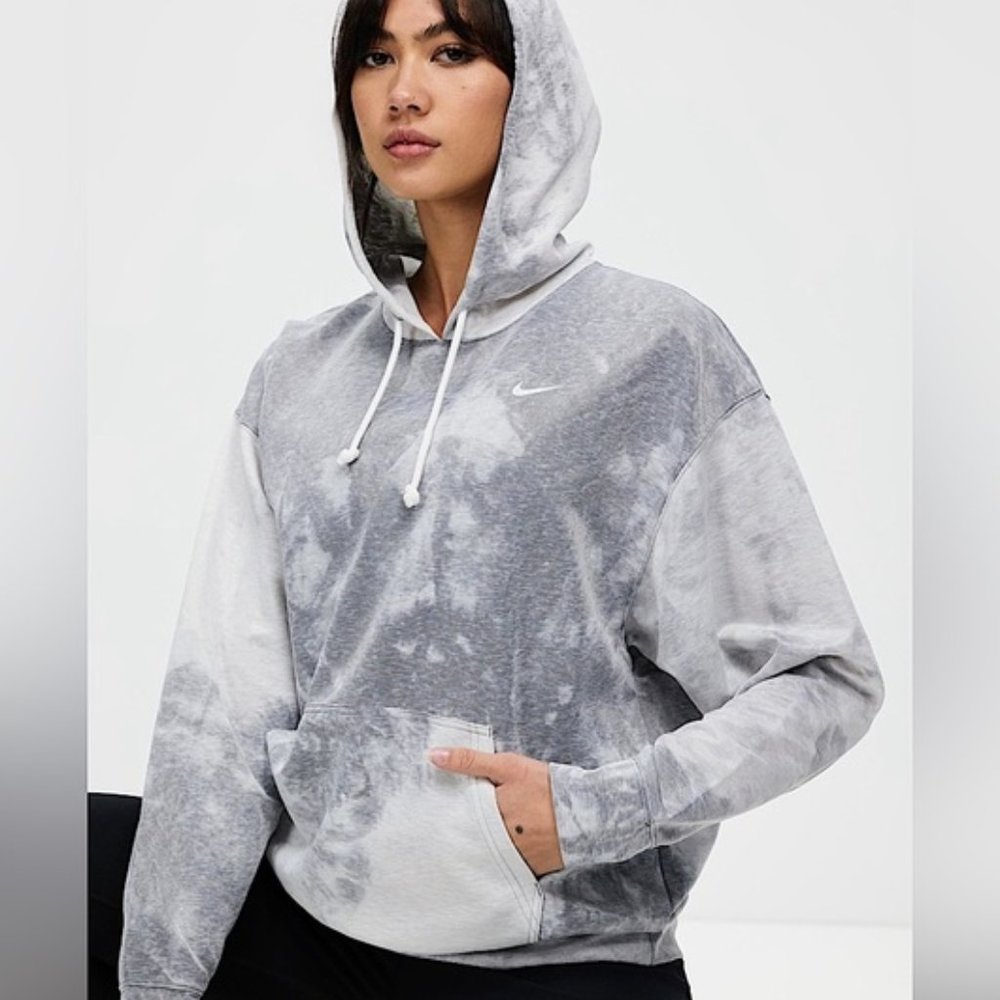 Nike Dri-Fit Cloud Gray Icon Clash Training Hoodie Tie Dye